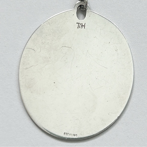 Statement Engraved Dragon Signed Sterling Silver Necklace - Picture 9 of 10